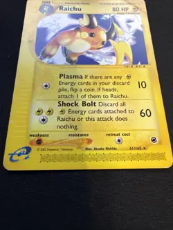 Pokemon TCG Raichu Expedition Base Set 61/165 Card, Regular Rare - Image 3