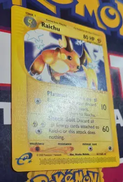 Raichu 61/165 Non Holo Rare Expedition Base Set Pokemon Card 2002 LP+ - Image 3
