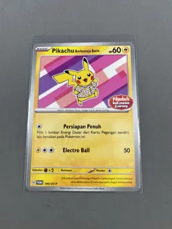 Pikachu Berkemeja Batik 190/SV-P - Sealed Indonesia Promo Pokemon TCG NM - Image 1
