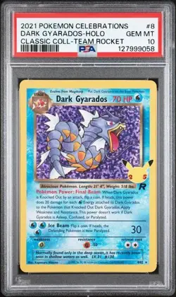 PSA 10 2021 Pokemon Celebrations Dark Gyrados 8/82 25th Anniversary Holo - Image 1