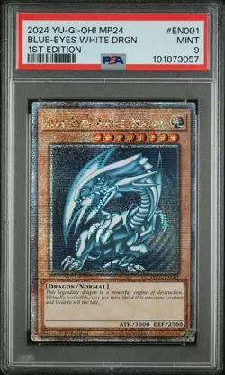 Yugioh PSA 9 BLUE-EYES WHITE DRAGON MP24-EN001 QUARTER CENTURY SECRET RARE - Image 1