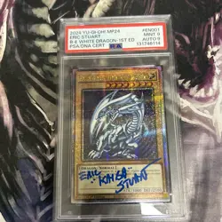 Blue-Eyes White Dragon Quarter Century Secret Rare Autograph PSA 9 MP24-EN001 - Image 1