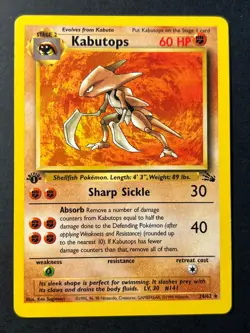 Kabutops 24/62 1st Edition Fossil - Rare - Pokemon Card WOTC 1999 LP - Image 1