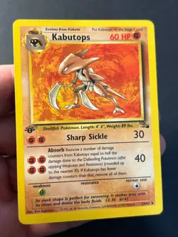 Kabutops 24/62 1st Edition Fossil - Rare - Pokemon Card WOTC 1999 LP - Image 3