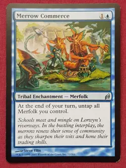 Magic The Gathering LORWYN MERROW COMMERCE blue card MTG - Image 1