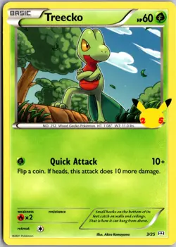 Treecko - 3/25 Promo McDonald's 25th Anniversary Promos 003/025 LP Pokemon Card - Image 1