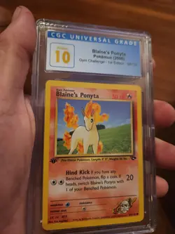 (POP 4) CGC 10 PRISTINE 1st Edition Blaine's Ponyta 2000 Gym Challenge 64/132 - Image 1