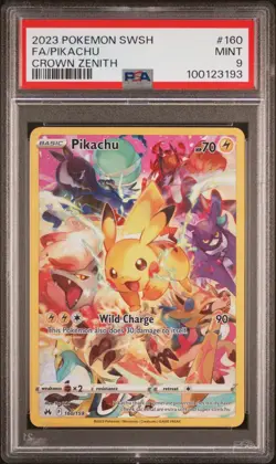 PSA 9 Crown Zenith Pikachu Full Art #160/159 Mint 2023 Pokemon Card - Image 3