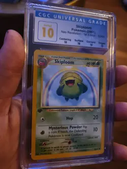 (POP 3) PERFECT CGC 10 Skiploom 52/64 Neo Revelation 1st Edition Pokemon Card - Image 1