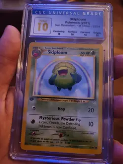 (POP 3) PERFECT CGC 10 Skiploom 52/64 Neo Revelation 1st Edition Pokemon Card - Image 2