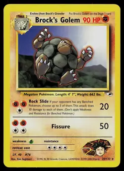 Pokemon Card - Brock's Golem Gym Heroes 20/132 Rare - Image 1