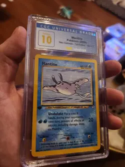 (POP 5) CGC 10 PRISTINE Mantine Pokemon Card 64/111 Neo Genesis 1st Edition 2000 - Image 1