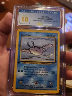 (POP 5) CGC 10 PRISTINE Mantine Pokemon Card 64/111 Neo Genesis 1st Edition 2000 - Image 2