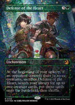 1X NM Defense of the Heart Confetti Foil Wilds of Eldraine Enchanted Tales - Image 1