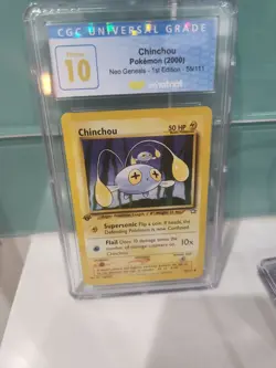 (POP 3) Chinchou 55/111 1st Edition CGC 10 PRISTINE Neo Genesis Pokemon PSA - Image 2