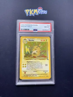 Pokemon TCG Raichu Fossil 14/62 Holo Rare PSA 8 NM-MT. - Image 1