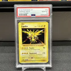 2016 Pokemon XY Evolutions 42 Zapdos Holo PSA 10 GEM MINT - Image 1