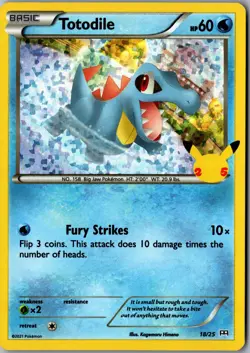 Totodile - 18/25 McDonald's 25th Anniversary Promos LP Pokemon Card - Image 1