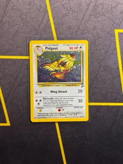 Pidgeot 14/130 - Pokemon TCG Base Set 2 Holo Rare Card WOTC MP SWIRL - Image 1