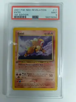 Graded PSA 9 2001 P.M. Neo Revelation - Entei - 1st Edition #17 MINT POKEMON - Image 1