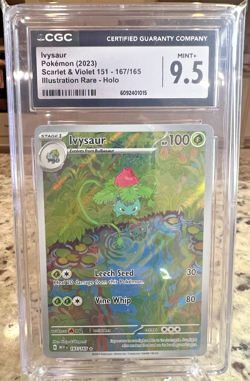 Pokemon TCG Ivysaur 167/165 English Scarlet & Violet 151 CGC 9.5 MINT + - Image 1