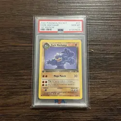 2000 POKEMON ROCKET 1ST EDITION #27 DARK MACHAMP PSA 10 - Image 1
