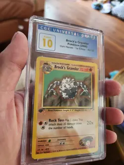 (POP 3) CGC 10 PRISTINE Brock's Graveler 40/132 Gym Heroes 1st Edition Pokemon - Image 1