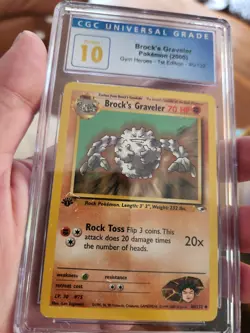 (POP 3) CGC 10 PRISTINE Brock's Graveler 40/132 Gym Heroes 1st Edition Pokemon - Image 2