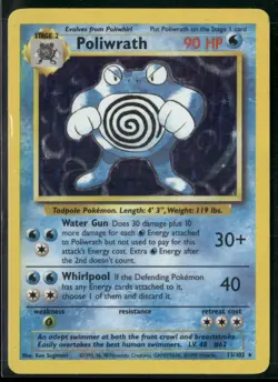 Pokemon TCG Poliwrath 13/102 Base Set Holo WOTC - Image 1