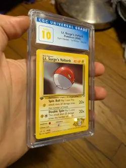 POP 2) CGC 10 PRISTINE Lt. Surge's Voltorb 84/132 1st Edition Pokemon Gym Heroes - Image 1