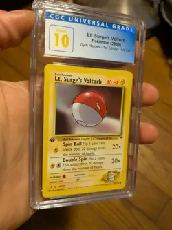 POP 2) CGC 10 PRISTINE Lt. Surge's Voltorb 84/132 1st Edition Pokemon Gym Heroes - Image 2