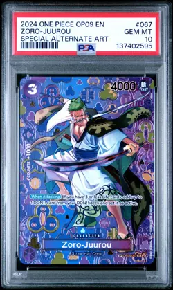 2024 ONE PIECE OP09 #067 EMPERORS IN THE NEW WORLD ZORO JUUROU SP PSA 10 - Image 1