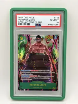 2024 ONE PIECE OP06-WINGS OF THE CAPTAIN 118 RORONOA ZORO ALTERNATE ART PSA 10 - Image 1