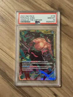 2024 ONE PIECE #OP06-118 WINGS OF THE CAPTAIN RORONOA ZORO SEC PSA 10 - Image 1
