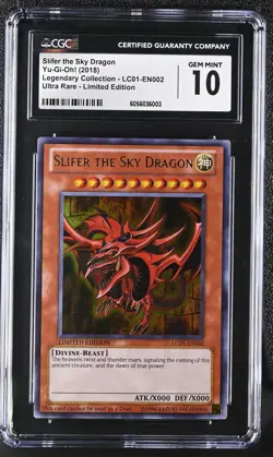 2018 Yu-Gi-Oh! Slifer the Sky Dragon #LC01-EN002 CGC 10 - Image 1