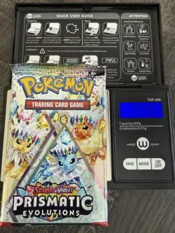 Heavy 22.55! Pokemon Prismatic Evolutions Booster Pack Sealed! Demi-God PackU! - Image 1