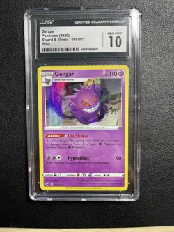Gengar 085/202 Holo CGC 10 Sword and Shield Base Set 2020 Rare Pokemon Card - Image 1