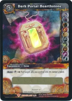 WoW Timewalkers Betrayal Guardian Dark Portal Hearthstone Unscratched Loot Card - Image 1