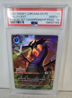 Maleficent - Monstrous Dragon (Store Championship) 5 Disney Lorcana Promo Cards - Image 1