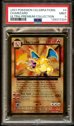 PSA 9 MINT Charizard 4/102 Gold METAL Classic HOLO PROMO Pokemon Card 324 - Image 2