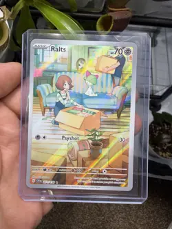 Pokemon TCG Ralts Scarlet & Violet Base Set Holo Illustration Card - Image 1
