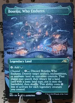 MTG Boseiju, Who Endures (Borderless) NM #412 Kamigawa: Neon Dynasty Rare - Image 1