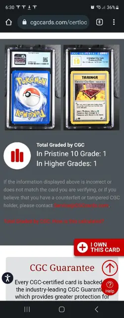 (POP 1) CGC 10 2000 Pokemon Gym Challenge 1st Edition Cinnabar City Gym 113/132 - Image 4