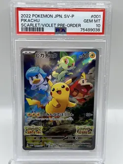Pikachu 001/SV-P Scarlet Violet Promo Holo Japanese Pokemon Card PSA 10 GEM MINT - Image 1