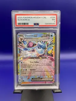 2025 Pokemon Holiday Calendar Glaceon Ex Psa 7 - Image 1