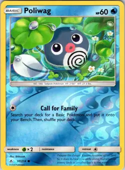 Poliwag (37) 37/214 SM - Unbroken Bonds Pokemon TCG LP Reverse Holo - Image 1