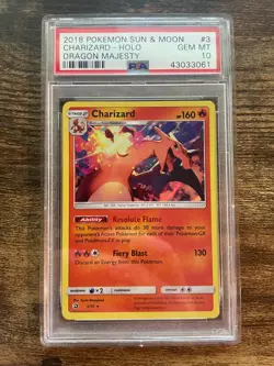 PSA 10 Pokemon Charizard - Holo 2018 Pokemon Sun Moon Dragon Majesty - Image 1