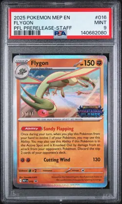 2025 POKEMON MEP EN-ME BLACK STAR PROMO #016 FLYGON PFL PRERELEASE-STAFF - Image 1