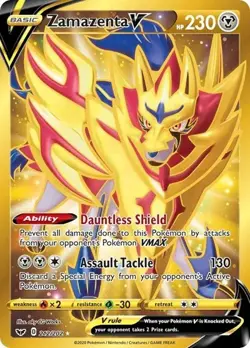 Zamazenta V 212/202 Sword & Shield Base Set Secret Rare Pokemon NM - Image 1