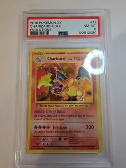 Charizard 11/108 Pokemon TCG XY Evolutions Holo Rare PSA NM-MT 8 - Image 1